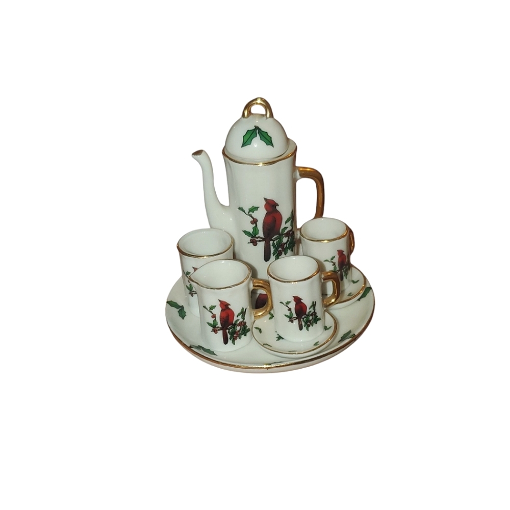 Amazing Vintage Miniature Cardinal Tea Set